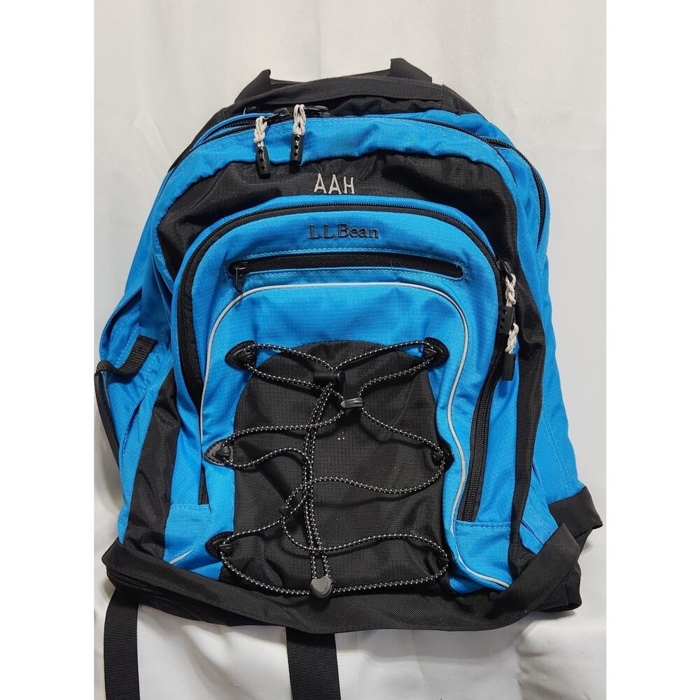 Vintage LL Bean Sling Bag Backpack Blue/ Black Outdoors Very Clean Embroidered